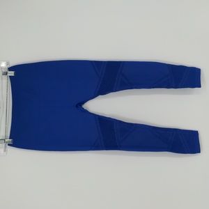 Fabletics Seamless High-Waisted Mesh 7/8‎ Legging Women's Mesh Blue Small